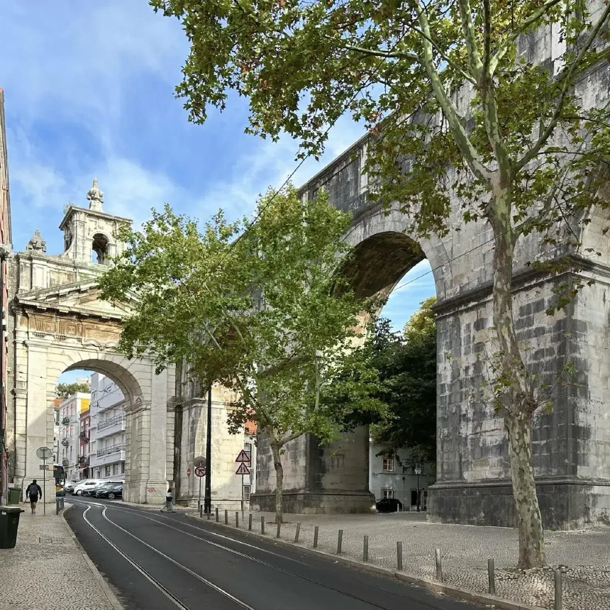 Triumphal Arch and aqueduct near Jardim Marcelino de Mesquita