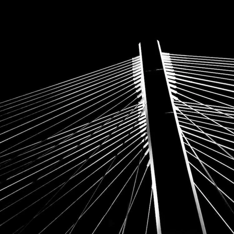 Black and White Baserab bridge in Bucharest, Romania