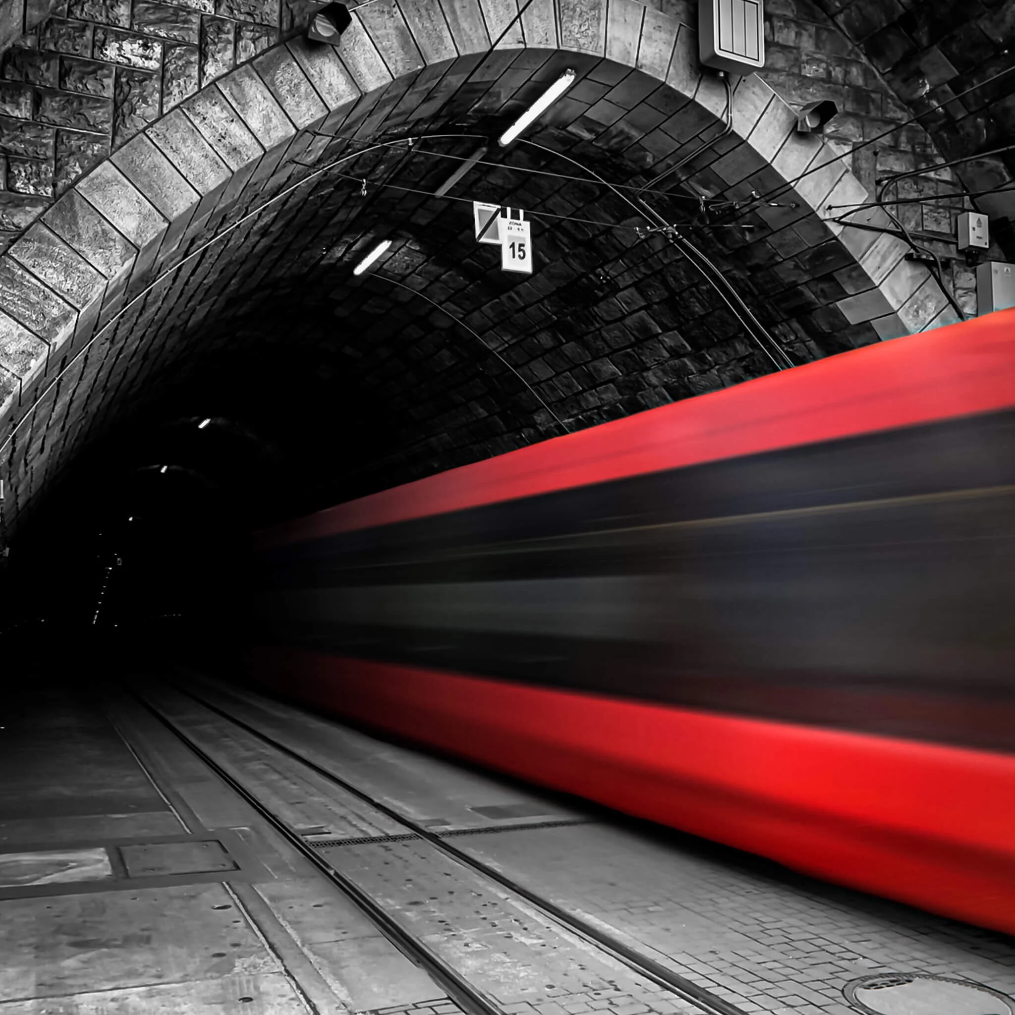 A long exposure of a train converted from a Live Photo