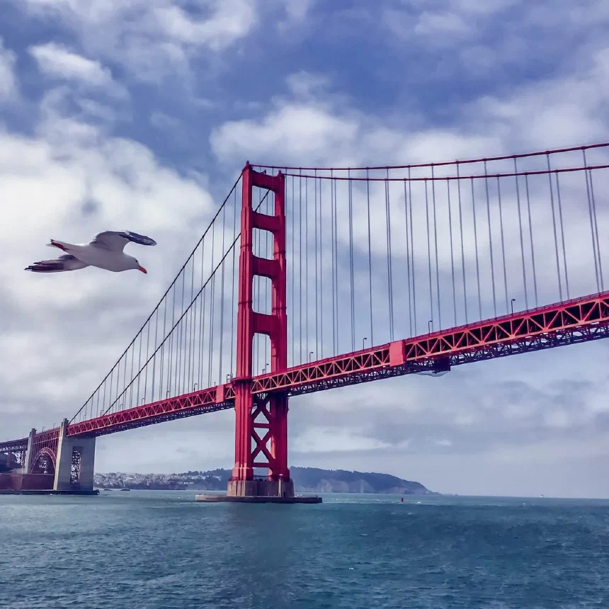 Golden Gate Bridge photographed during a boat tour