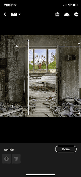 Fixing different kinds of perspective distortions in Adobe Lightroom Mobile