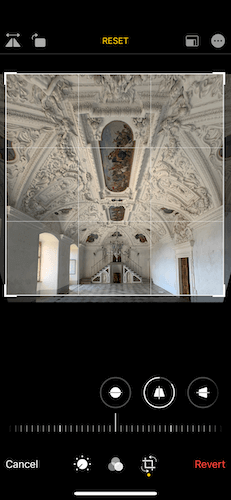 Fixing perspective distortion in Photos App with re-cropping applied.