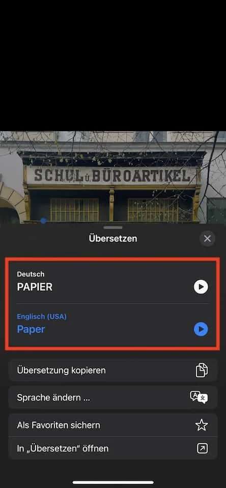 Translated Live Text in iOS15