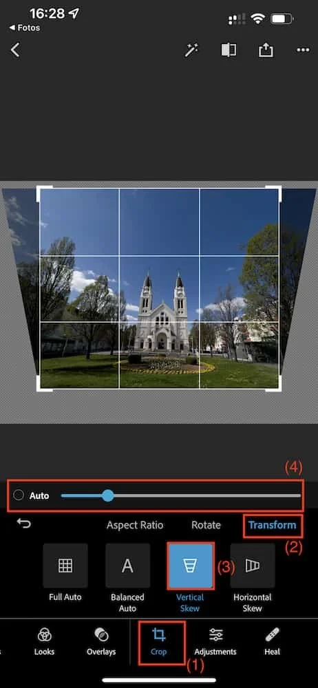 Perspective Correction in Photoshop Express