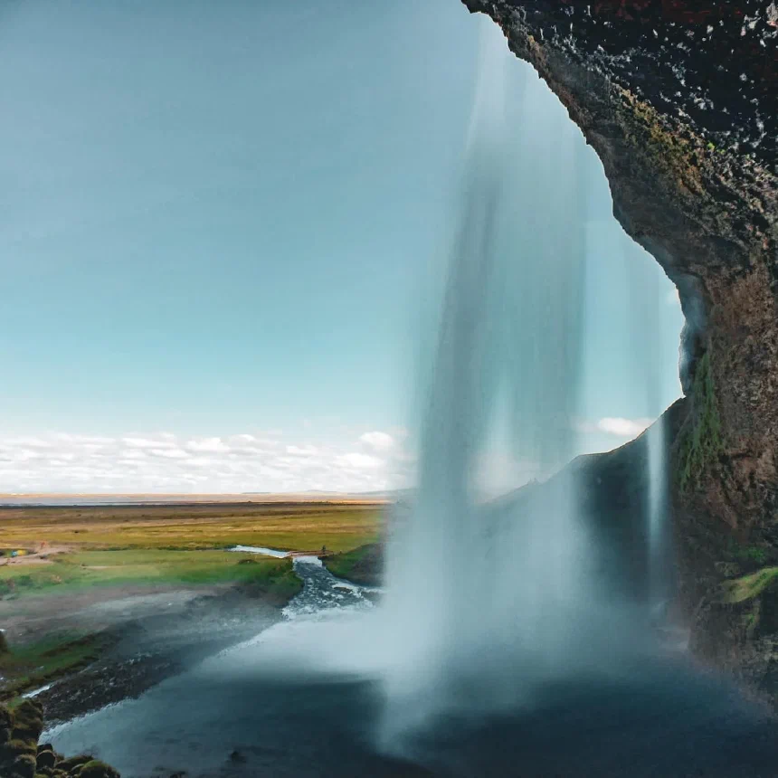 Walk behind a waterfall