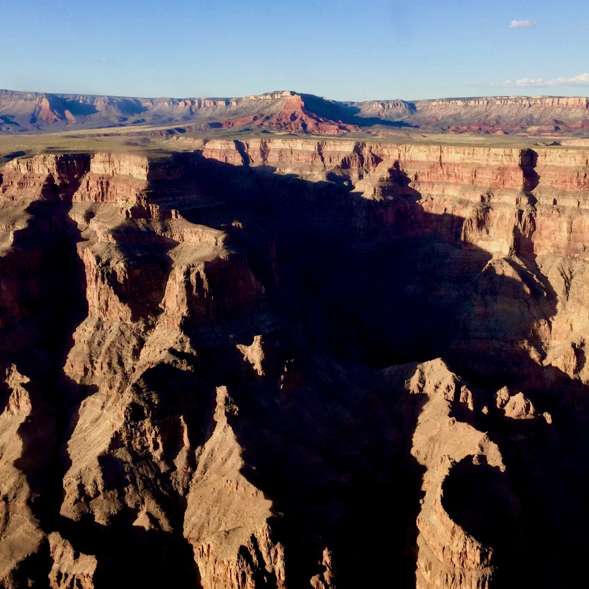 The Grand Canyon with dramatic shadows