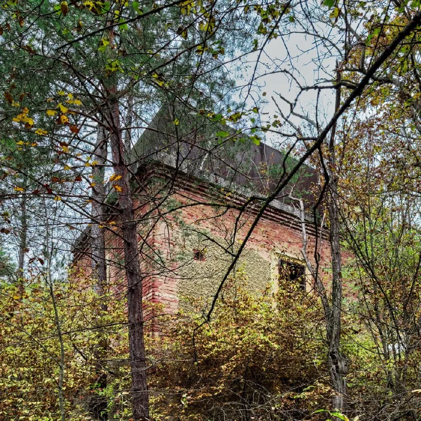 Water tower in an abandoned WW2 camp