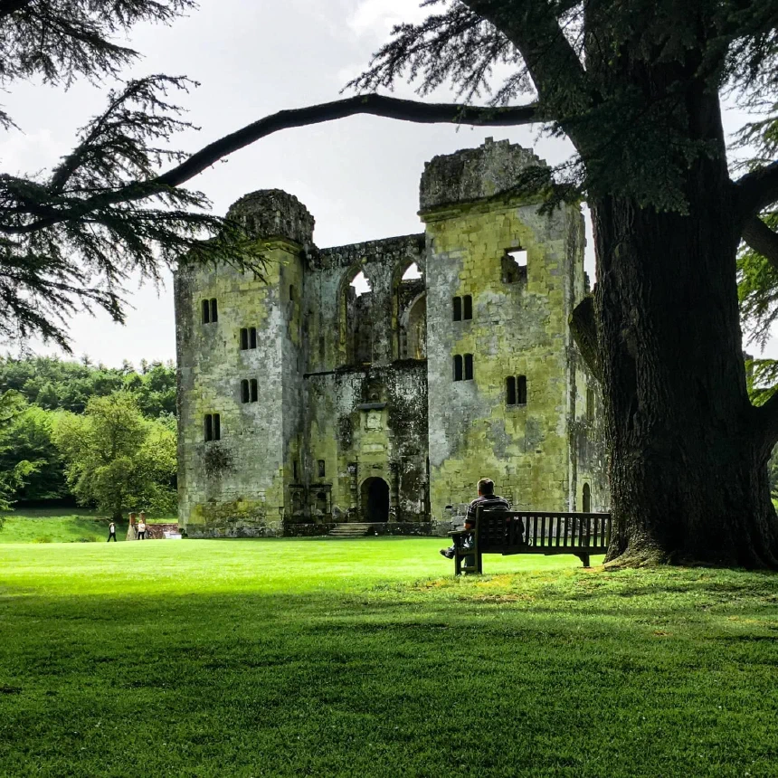 Intact half of Old Wardour Castle