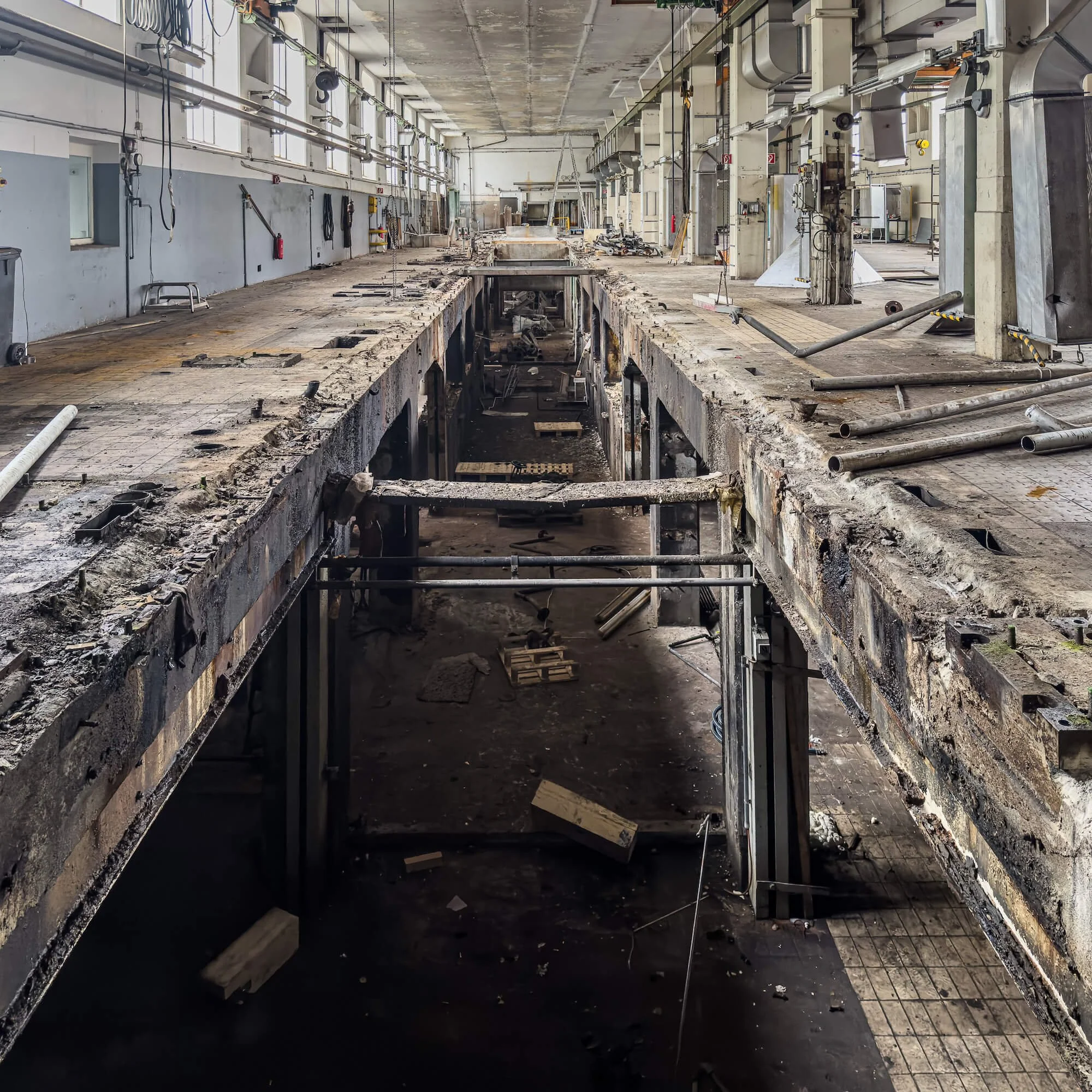 Empty factory hall