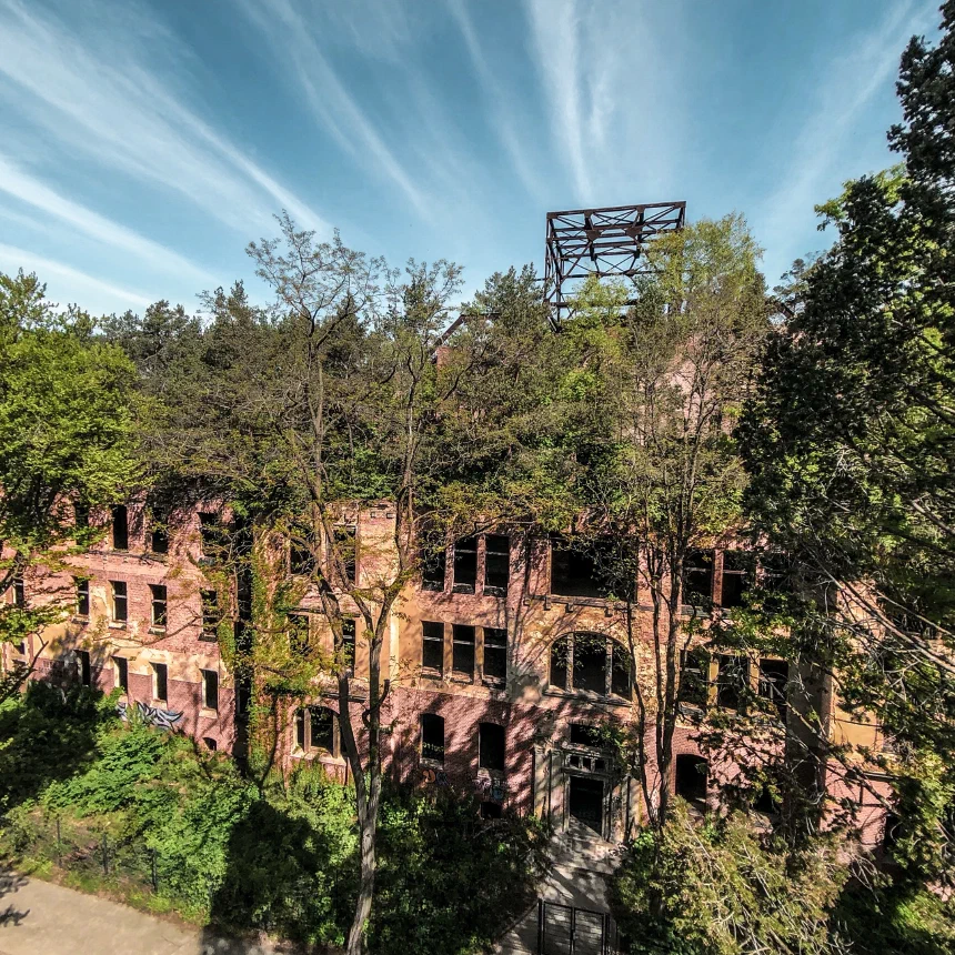 Rooftop forest at Beelitz Heilstätten