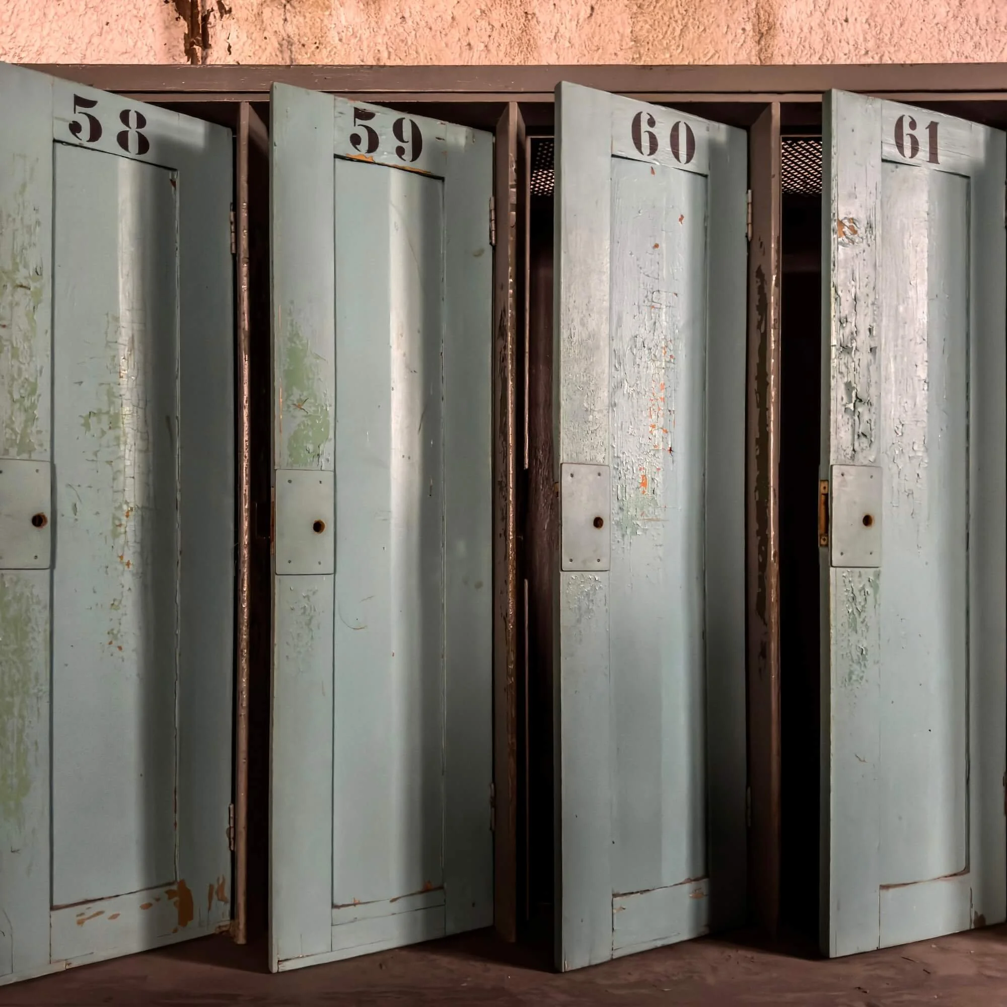 Lockers in the locker room