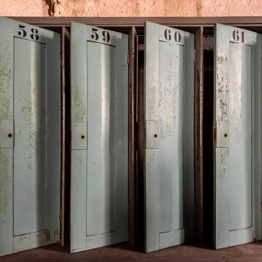 Lockers in the locker room
