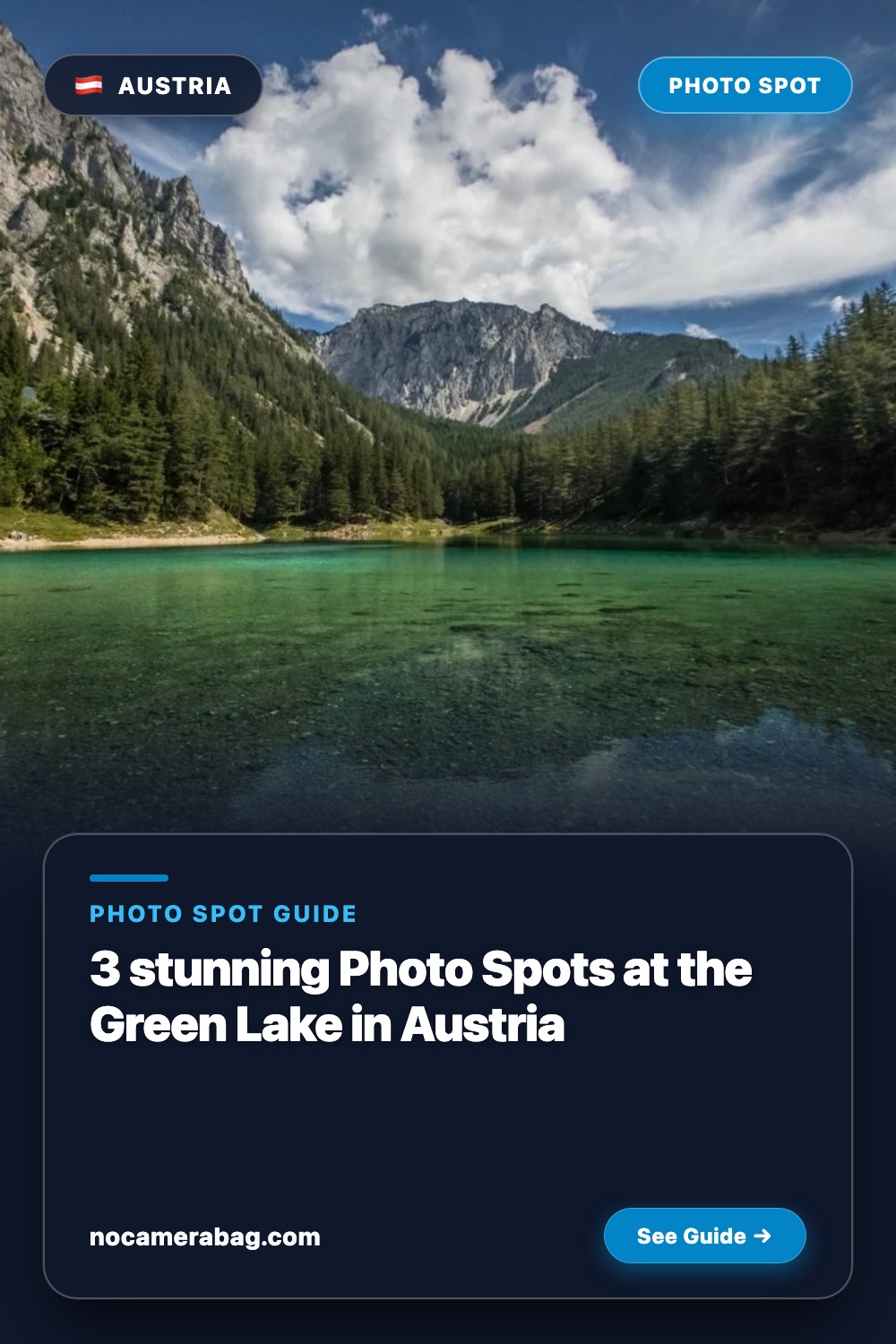 3 stunning Photo Spots at the Green Lake in Austria Pinterest Pin Preview