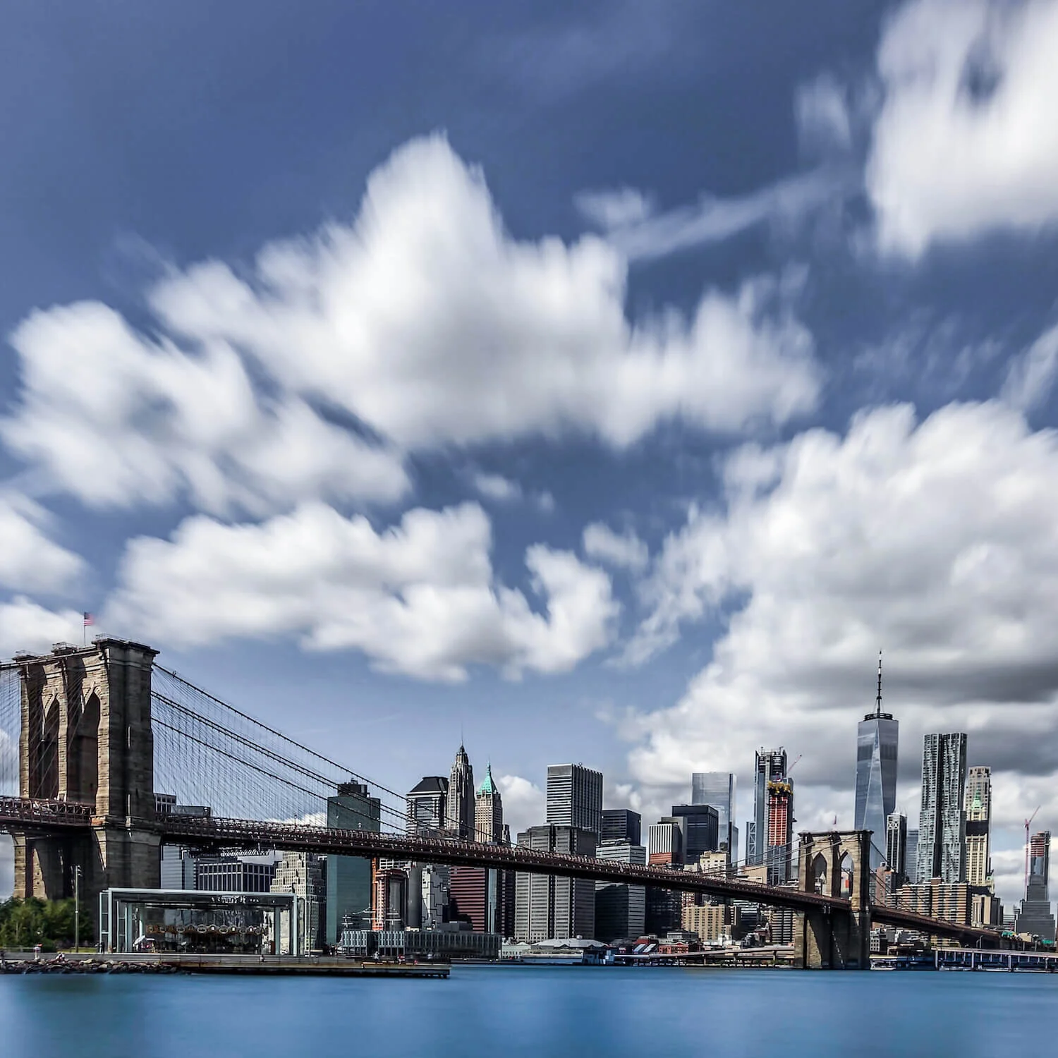 56 second long exposure of the New York Skyline