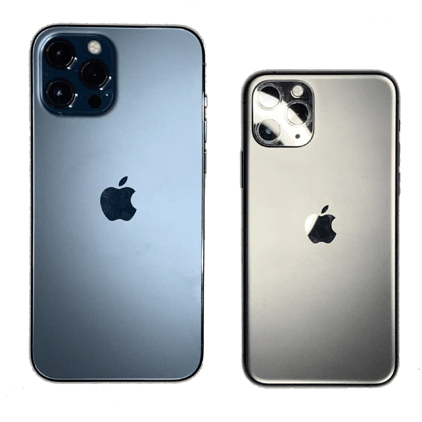 iPhone 12 Pro Max (left) vs. iPhone 11 Pro (right)