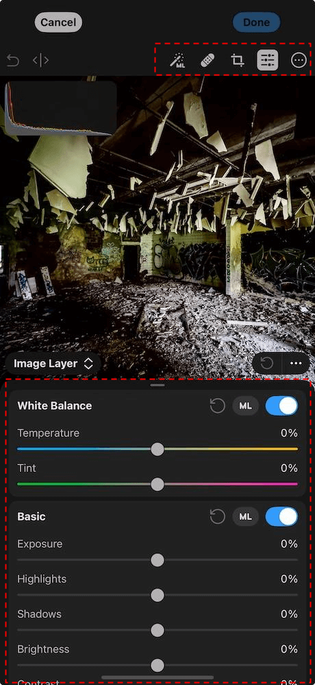 Photomator User Interface