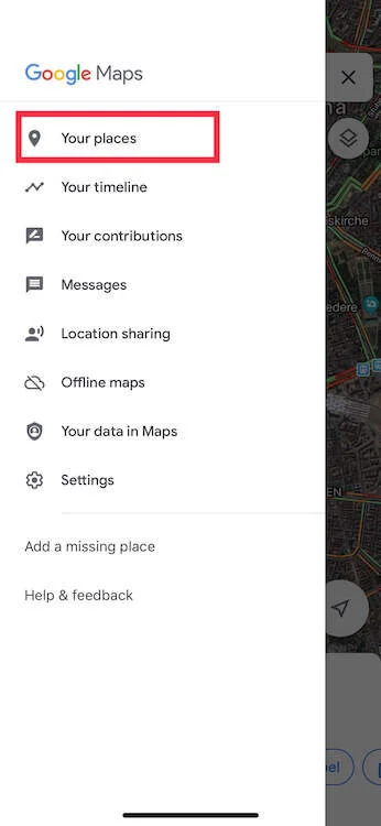 Find Saved Places in Google Maps app under Your Places.