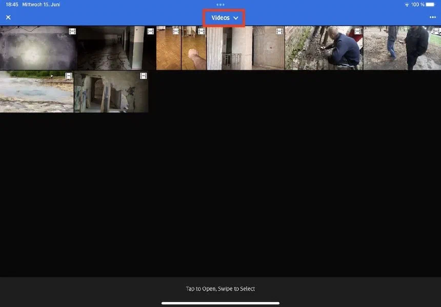 Importing a video into Lightroom mobile - step 2