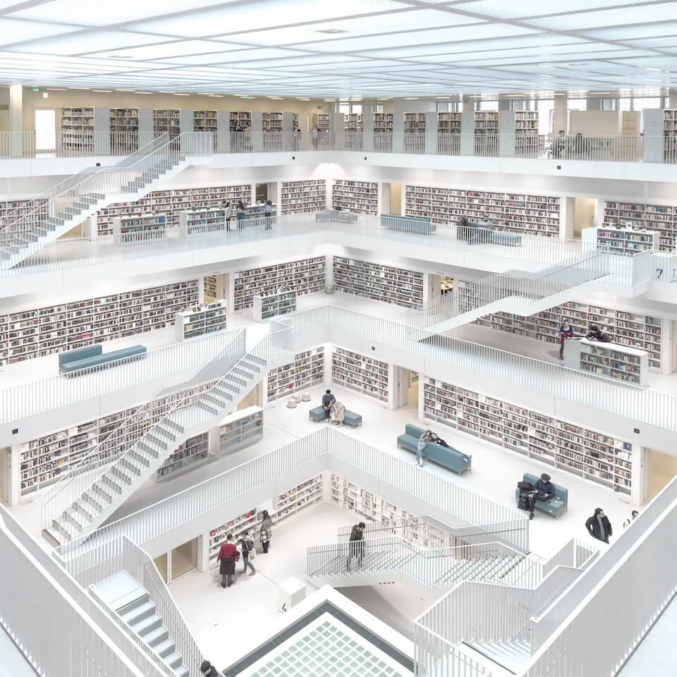 Final high-key edit of the Library in Stuttgart