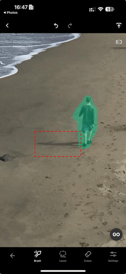 Shadows are often missed by AI selections