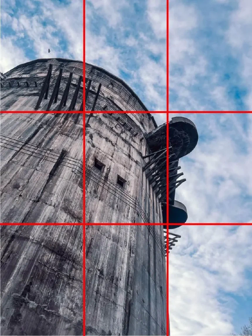 Create negative space by applying the rule of thirds